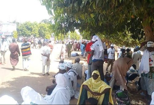Kaduna Streets Overflow With APC Supporters Ahead Of Tinubu’s Arrival