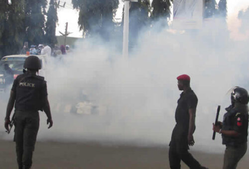 BREAKING: Police fire tear gas at Rhodes-Vivour, Funso Doherty during EndSARS memorial [VIDEO]
